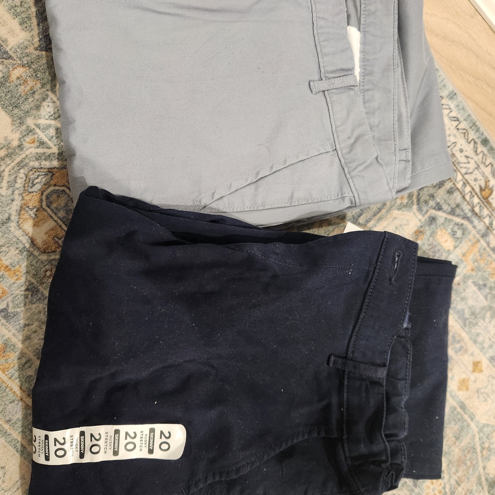The Children's Place Gray and Navy Chinos - TWO Pairs - Big Boys